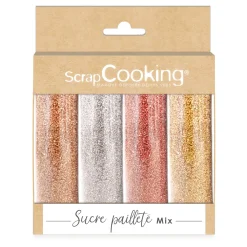 4 sucres pailletés : or. or rose. argent et rubis 76