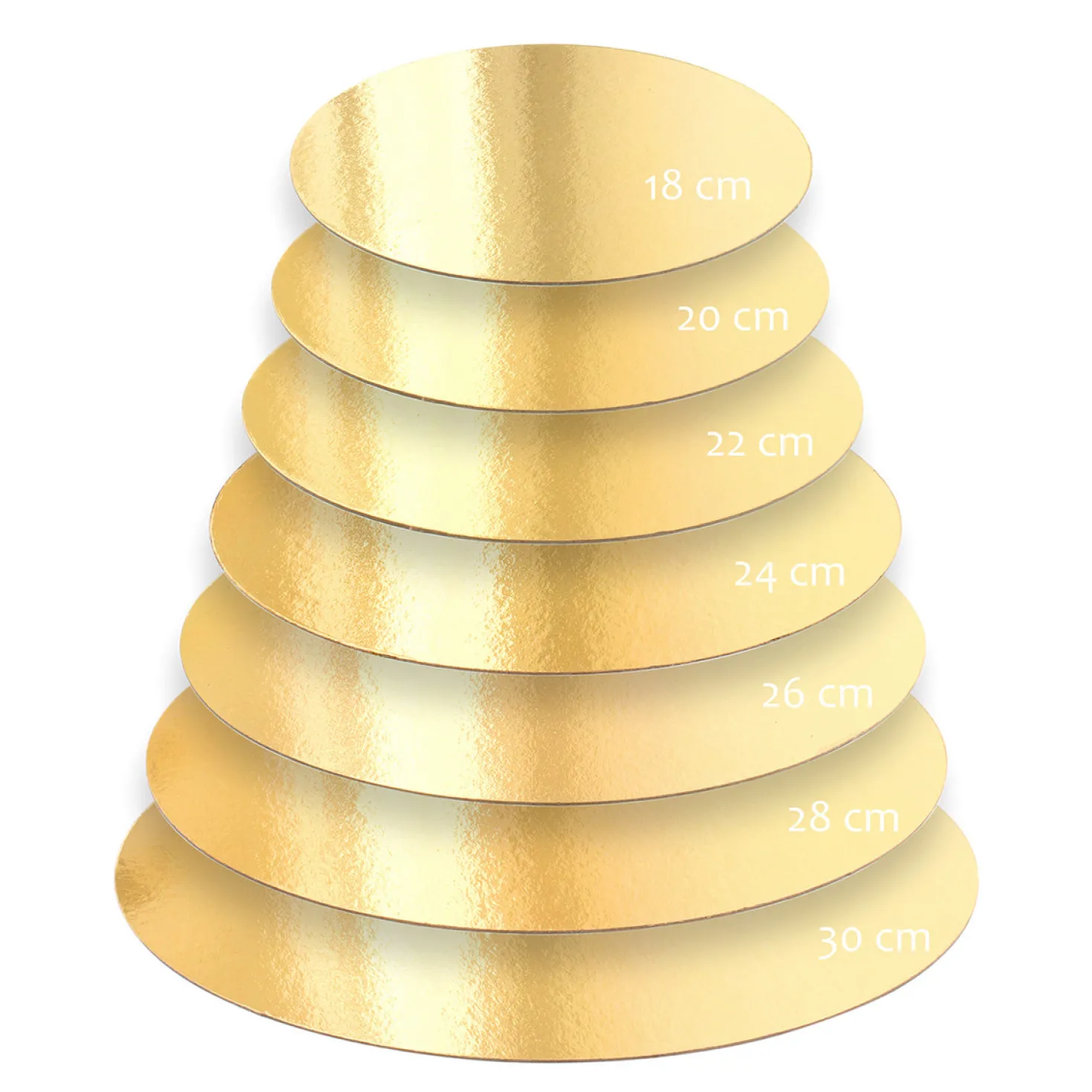 5 supports à gâteaux ronds dorés 20 cm