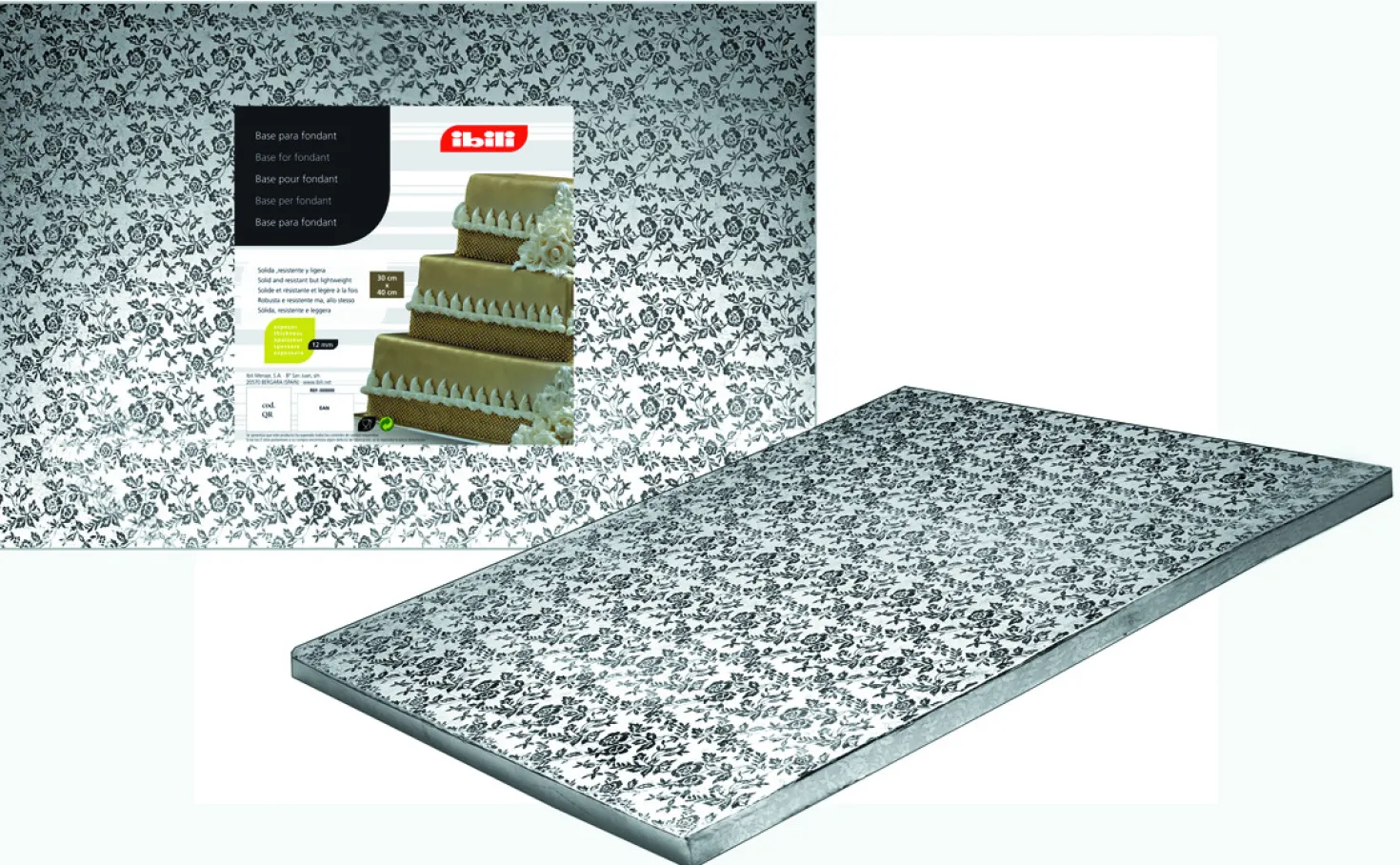 Cake drum : base épaisse pour gâteau rectangulaire : 30x40 c