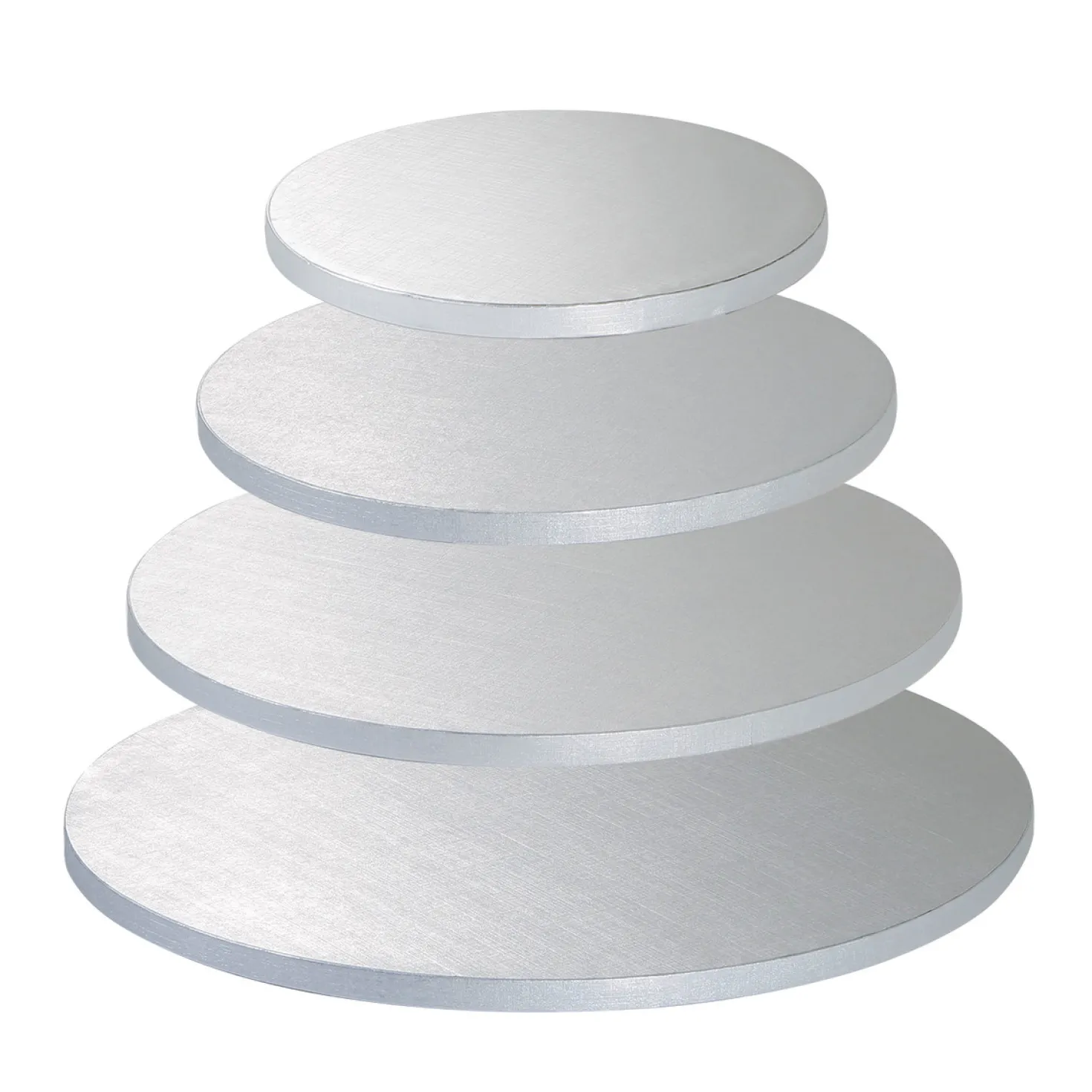 Cake drum : base épaisse pour gâteau ronde argentée 20 cm