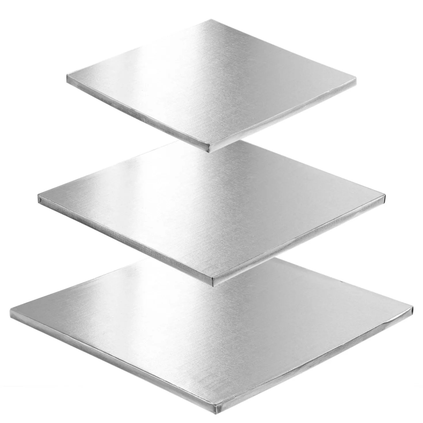 Cake drum : base épaisse pour gâteau carrée argentée 25 cm