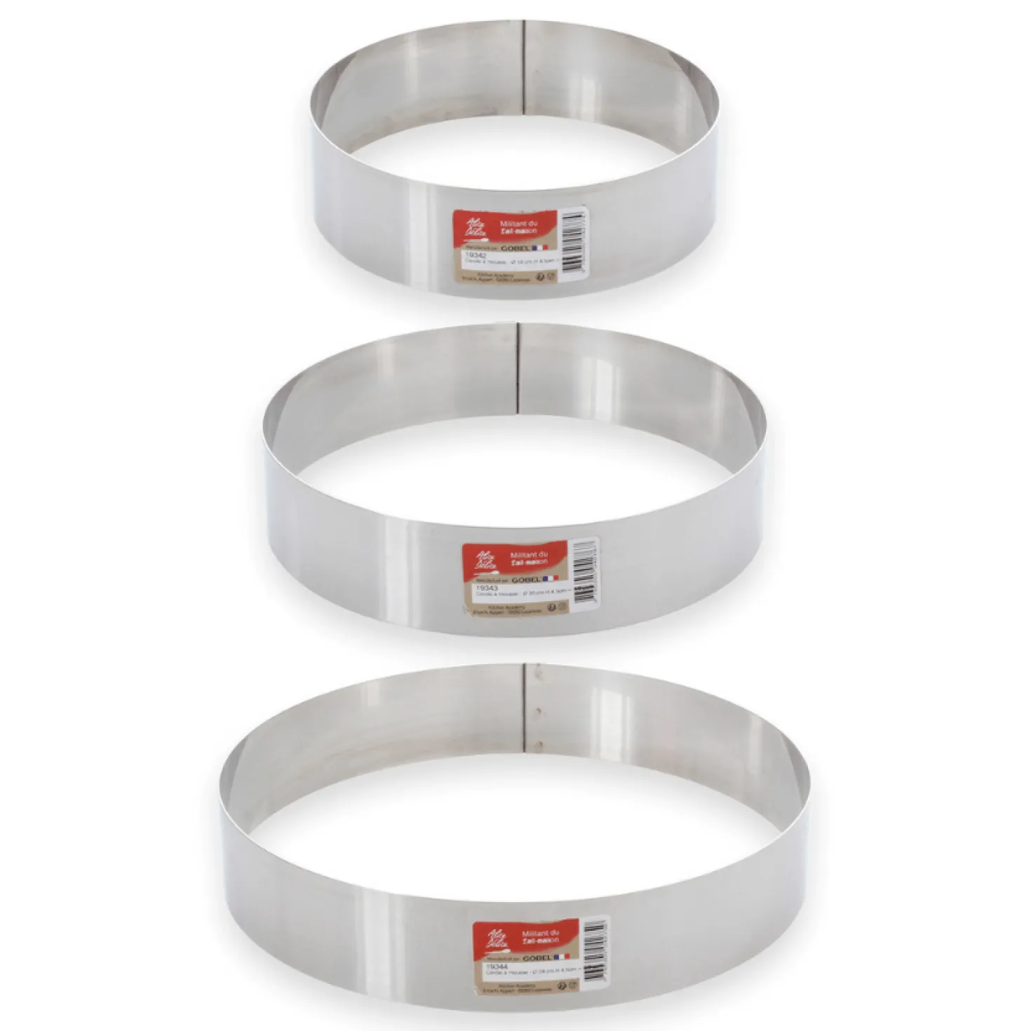 Cercle à mousse en inox 4 parts 16 cm - Alice Délice