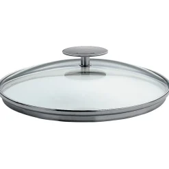 Couvercle en verre 28 cm Platine - Cristel