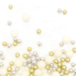 Décor parsemer Perles Blanc Or Argent 85 g - Scrapcooking