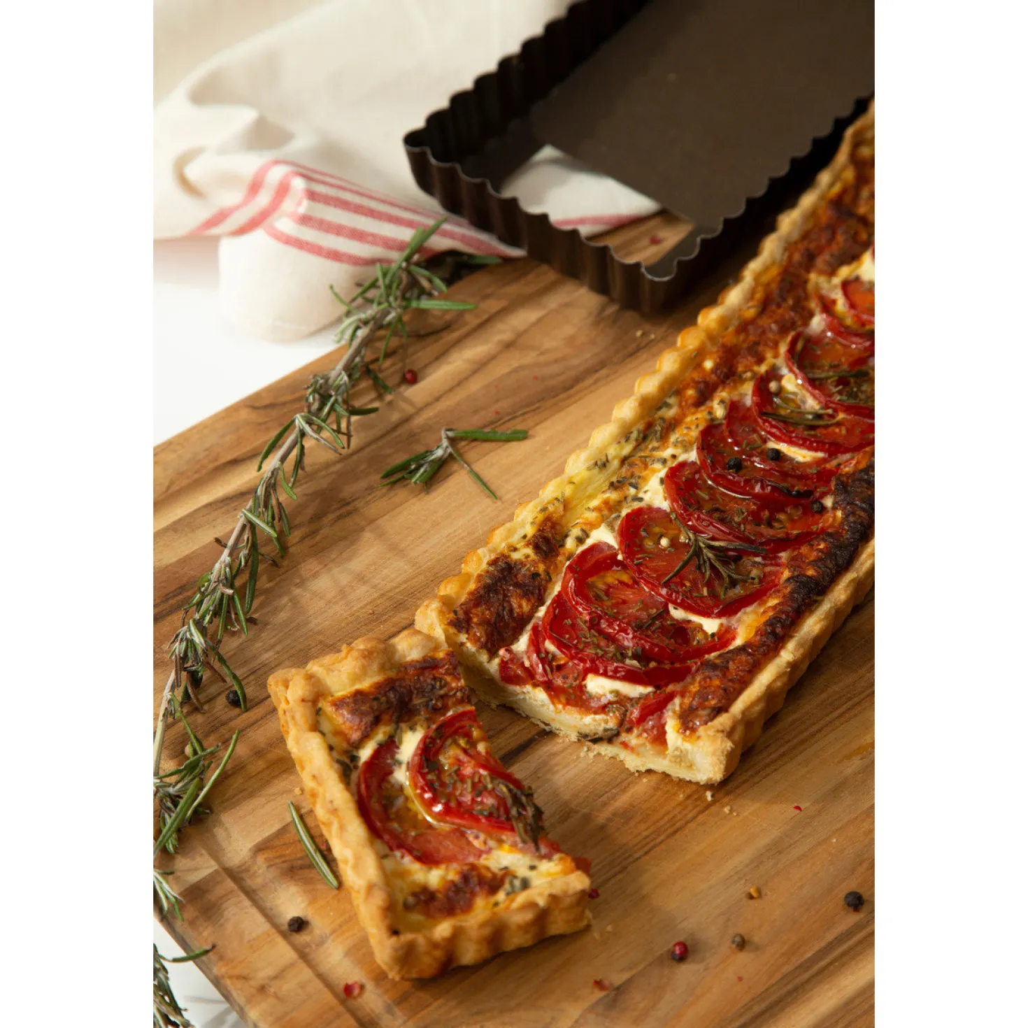 Moule à tarte rectangulaire en métal anti-adhérent 5/6 parts