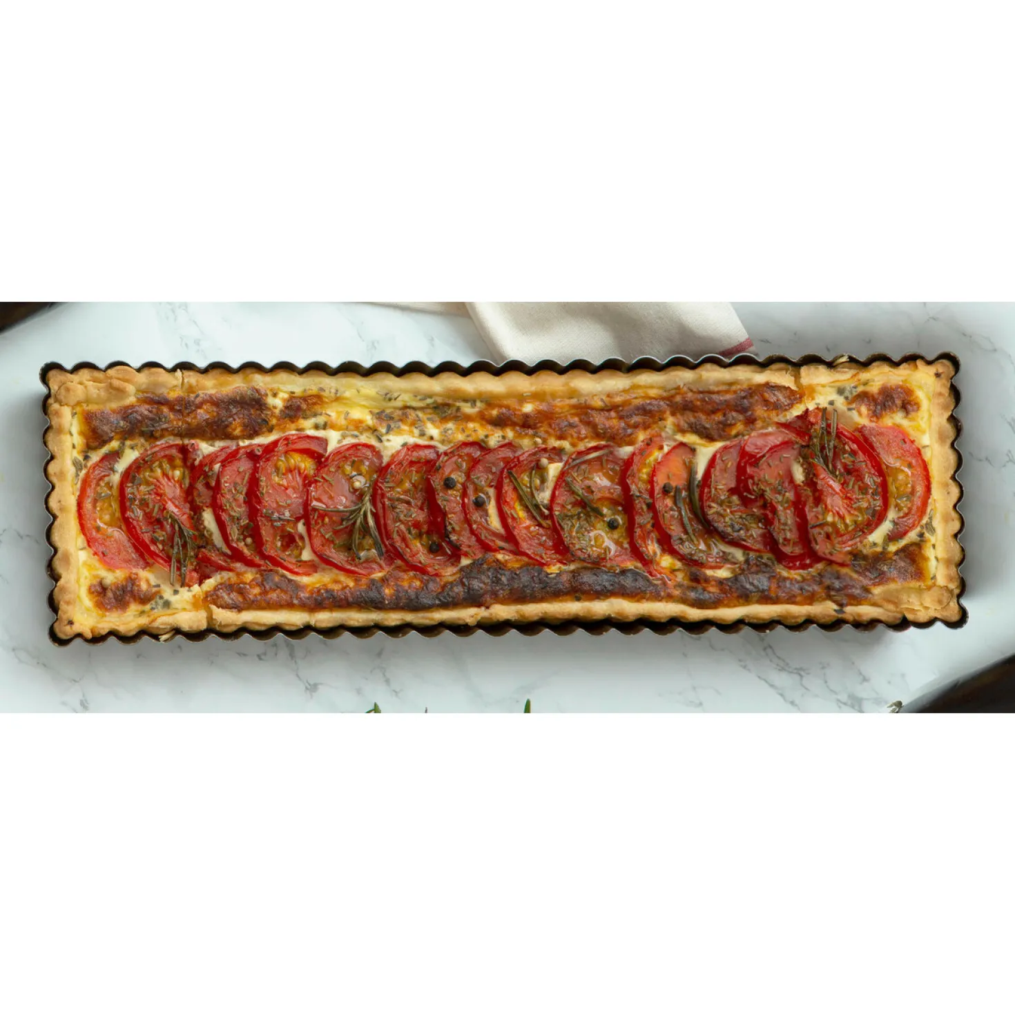 Moule à tarte rectangulaire en métal anti-adhérent 5/6 parts
