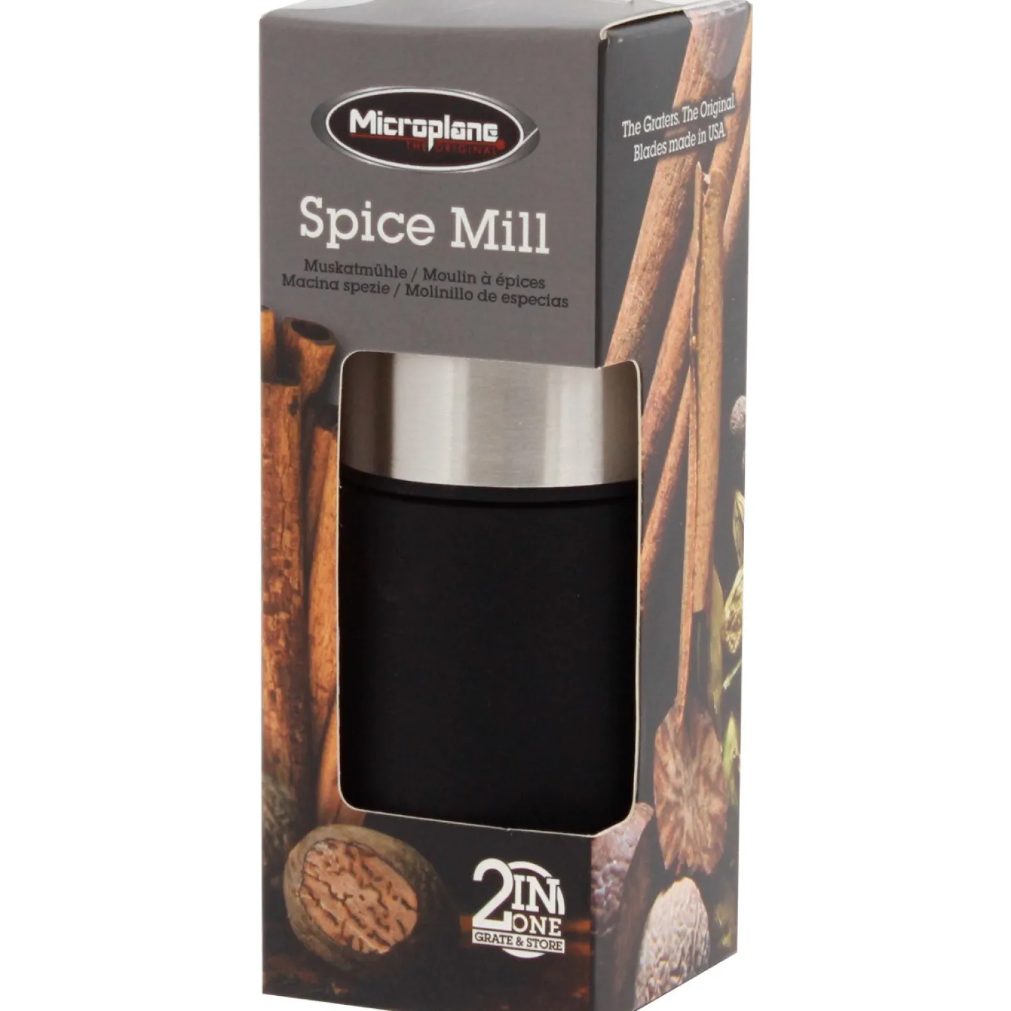 Moulin râpe à muscade,sels et poivres 2 en 1 - Microplane