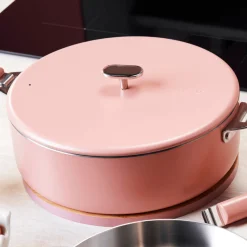 Sauteuse inox La Merveilleuse 28 cm guimauve + livre offert