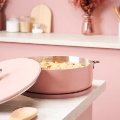 Sauteuse inox La Merveilleuse 28 cm guimauve + livre offert