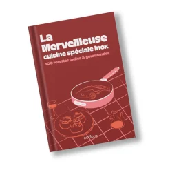 Sauteuse inox La Merveilleuse 28 cm guimauve + livre offert