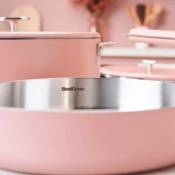Sauteuse inox La Merveilleuse 28 cm guimauve + livre offert