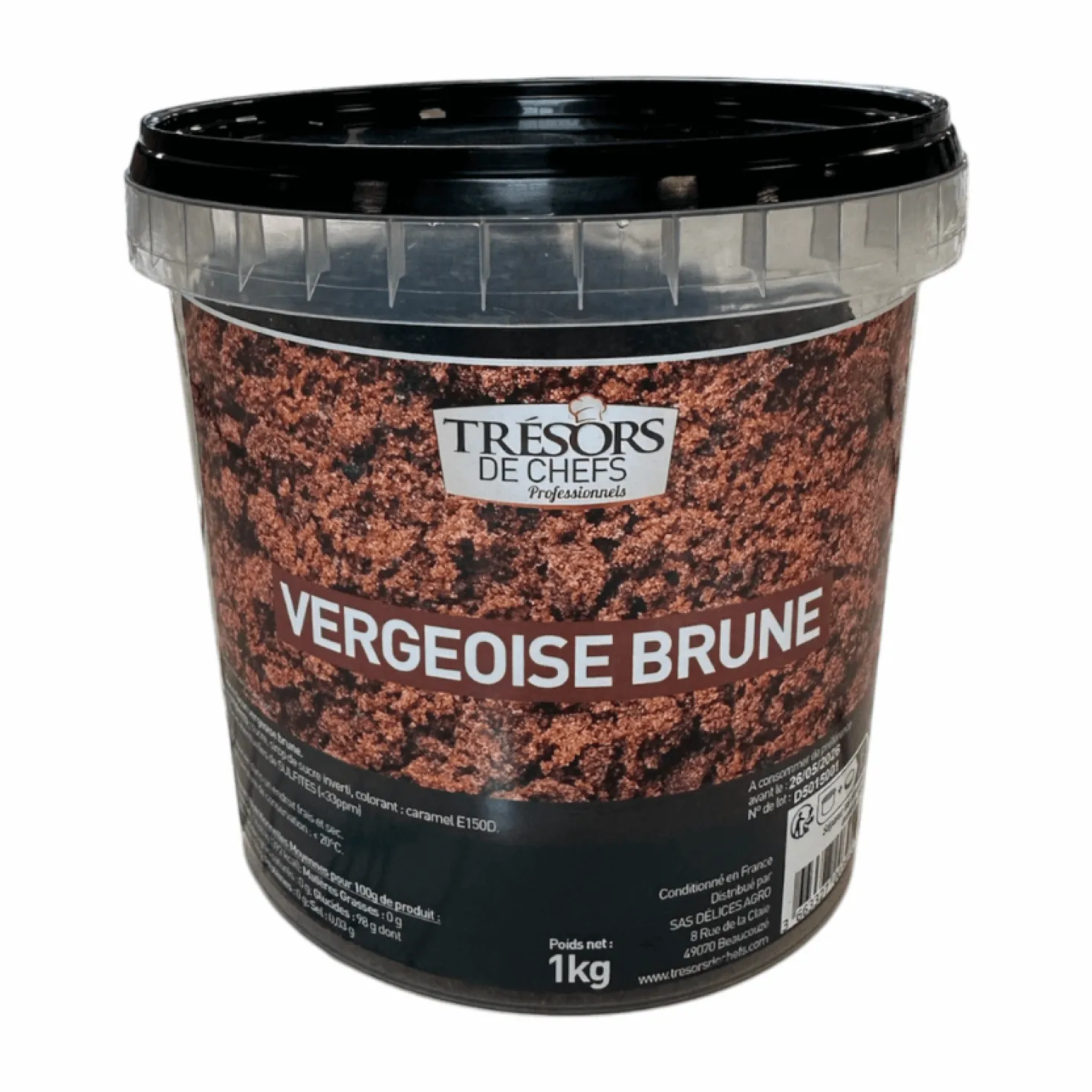 Sucre vergeoise brune 1 kg - Trésors de Chefs